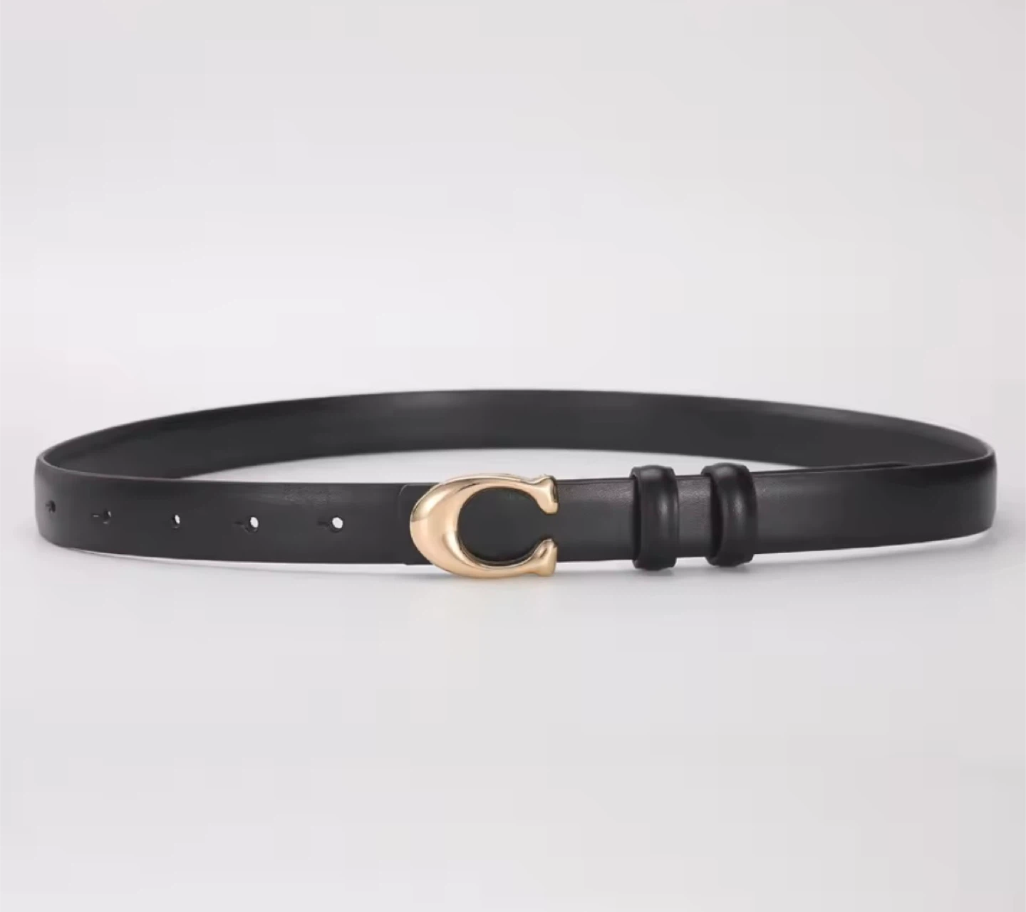 C buckle Black Leather Belt - Women's - photo 3