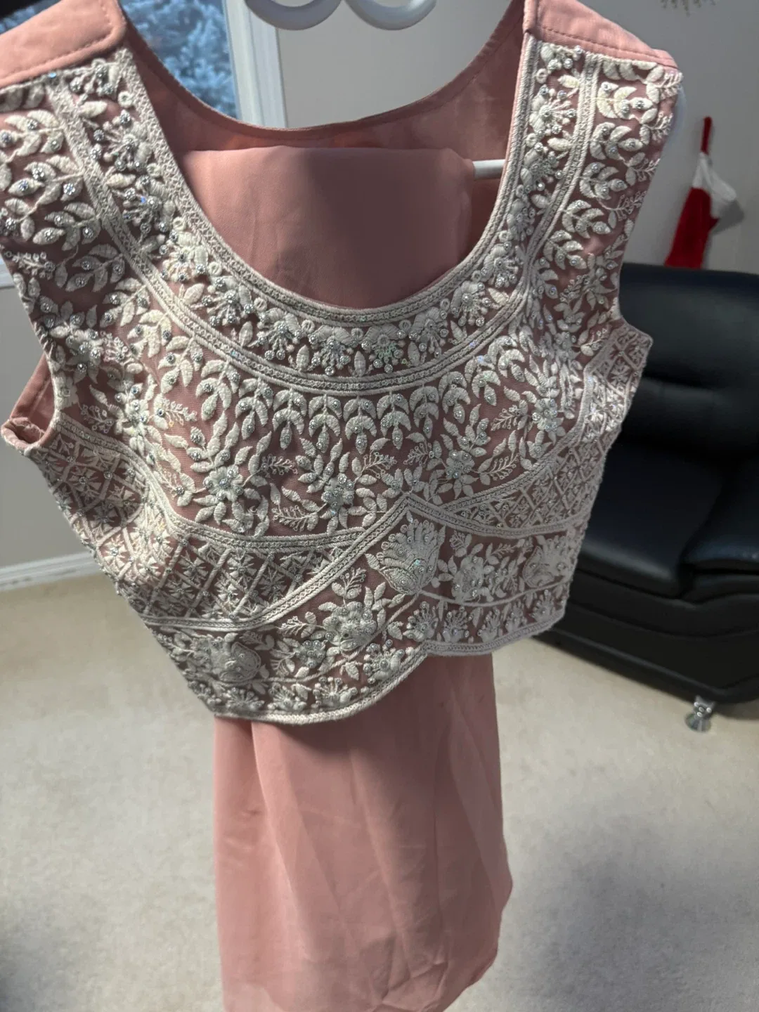 Pink Embroidered Indian Suit image indicator(5)