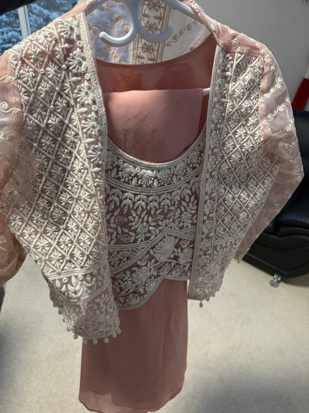 Pink Embroidered Indian Suit image indicator(4)