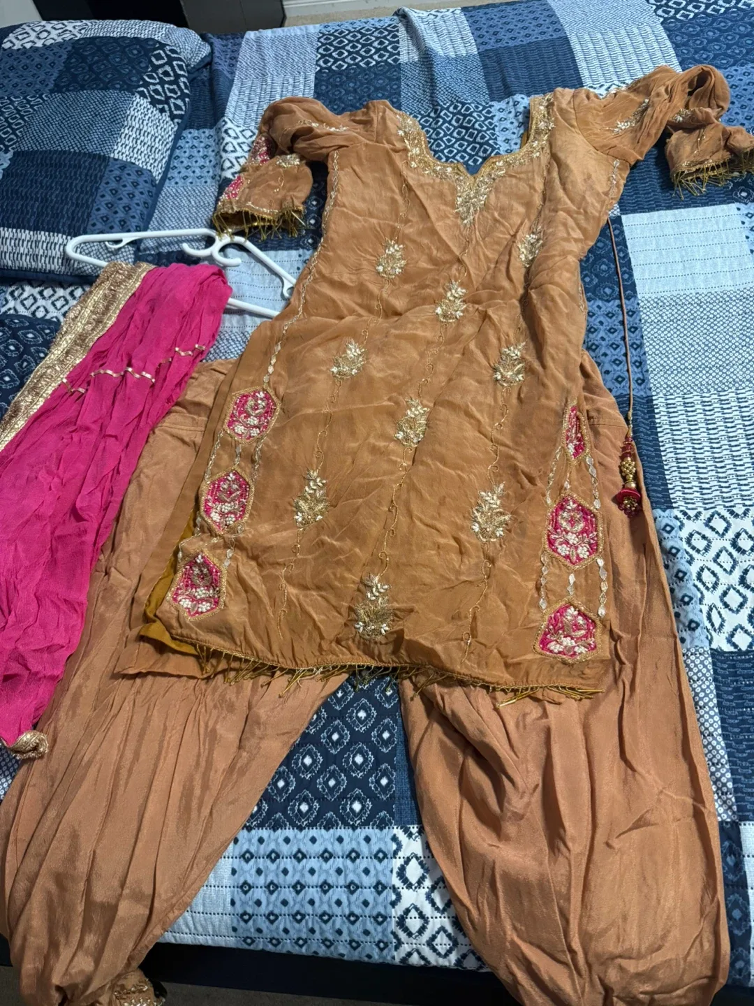 Brown Embroidered Salwar Kameez Suit image indicator(2)