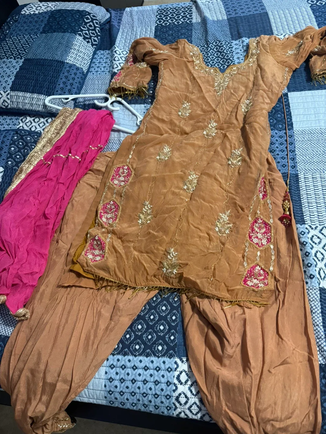 Brown Embroidered Salwar Kameez Suit image indicator(3)