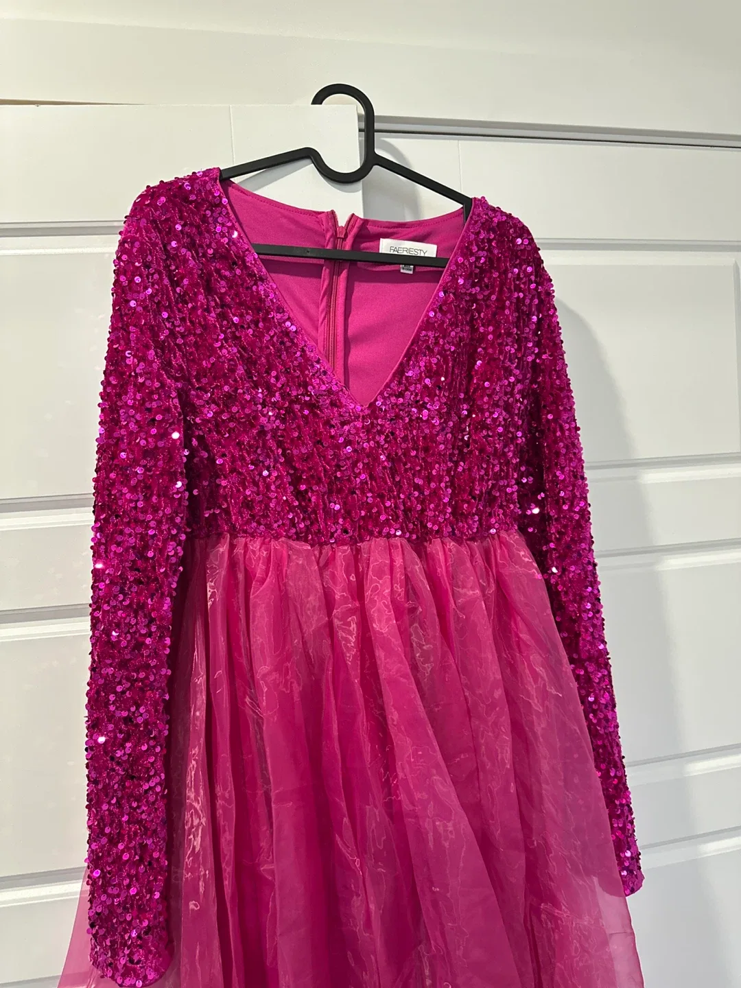 FAERIESTY Pink Sequin Dress - Size L