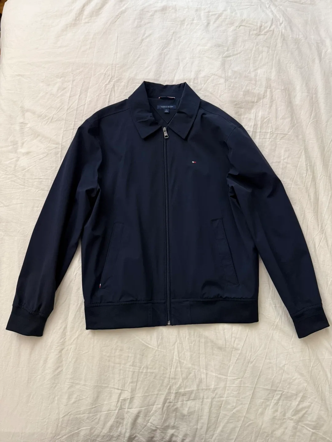 Tommy Hilfiger Lightweight Microtwill Navy Blue Jacket - Size L