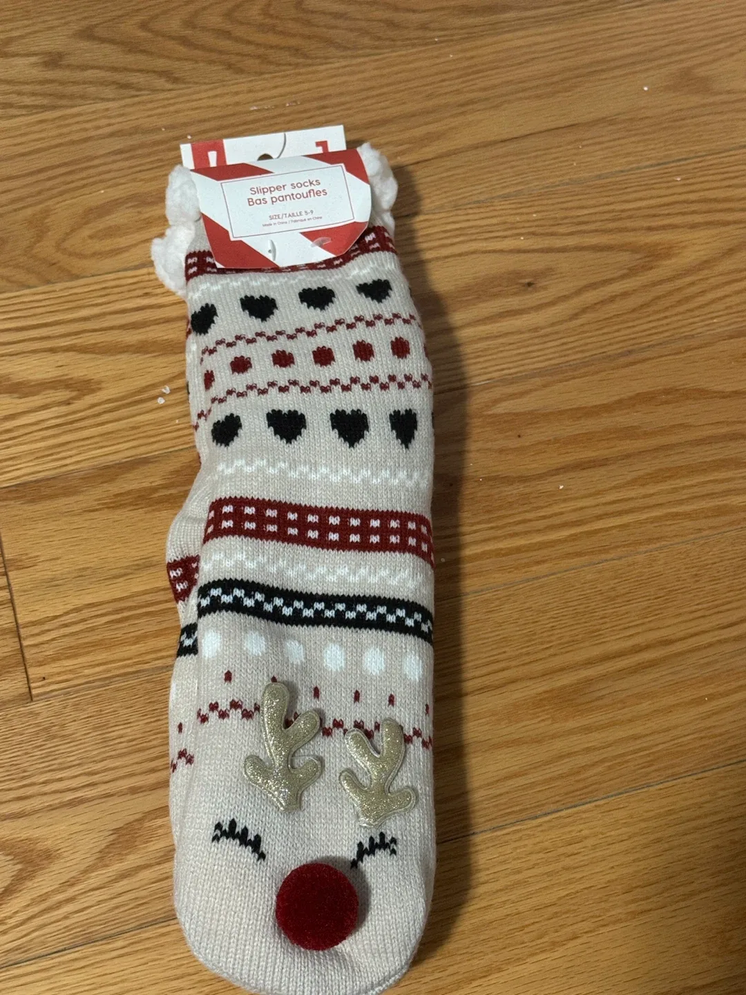 Ardene non slip Christmas reindeer socks