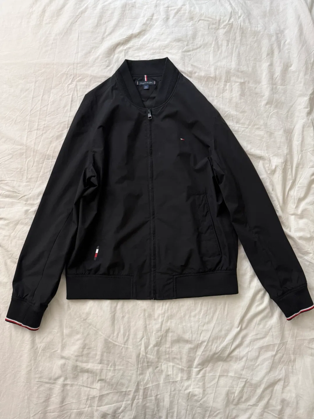 Tommy Hilfiger Lightweight Twill Bomber Black Jacket - L