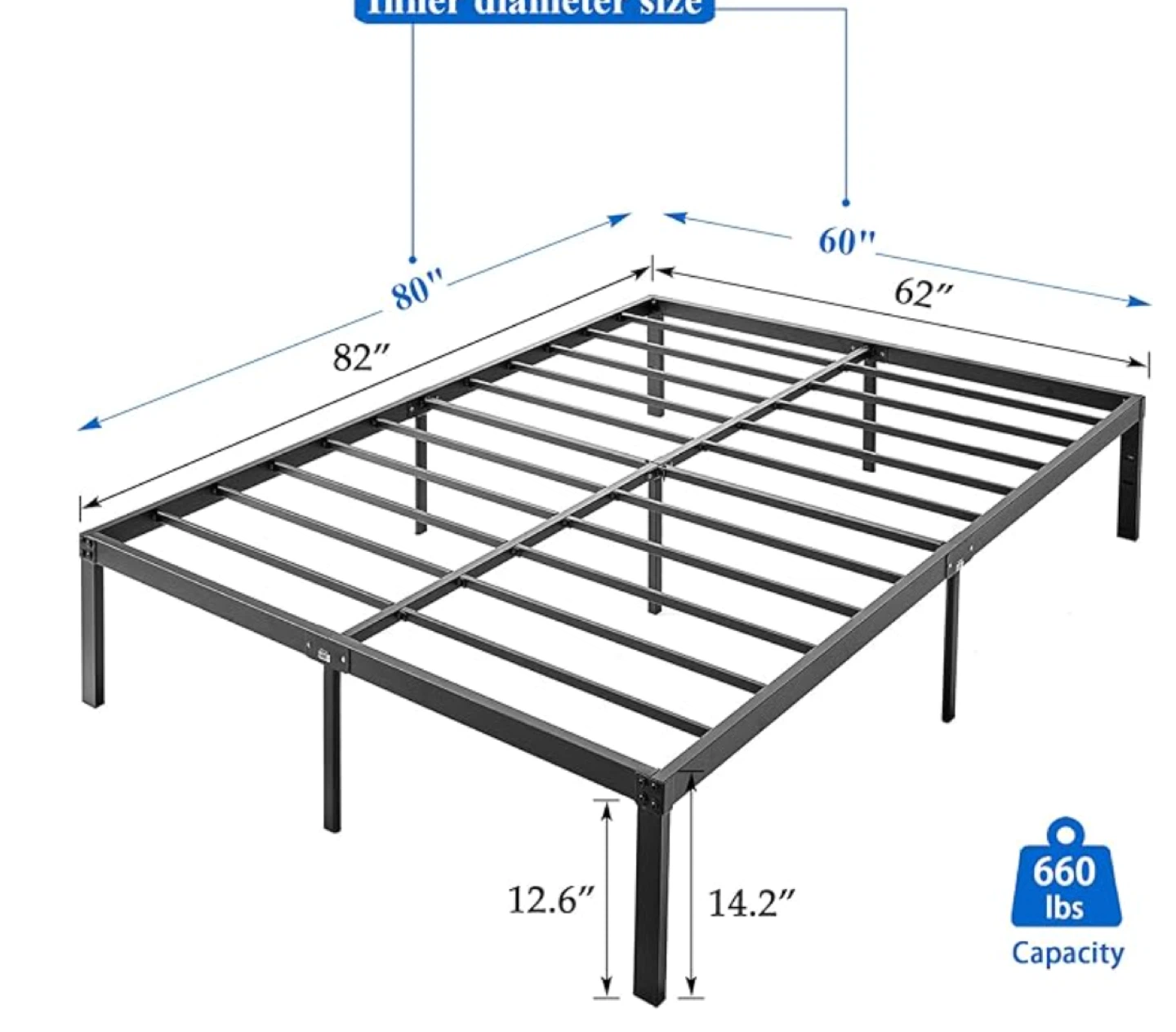 Queen Size Metal Bed Frame - photo 3