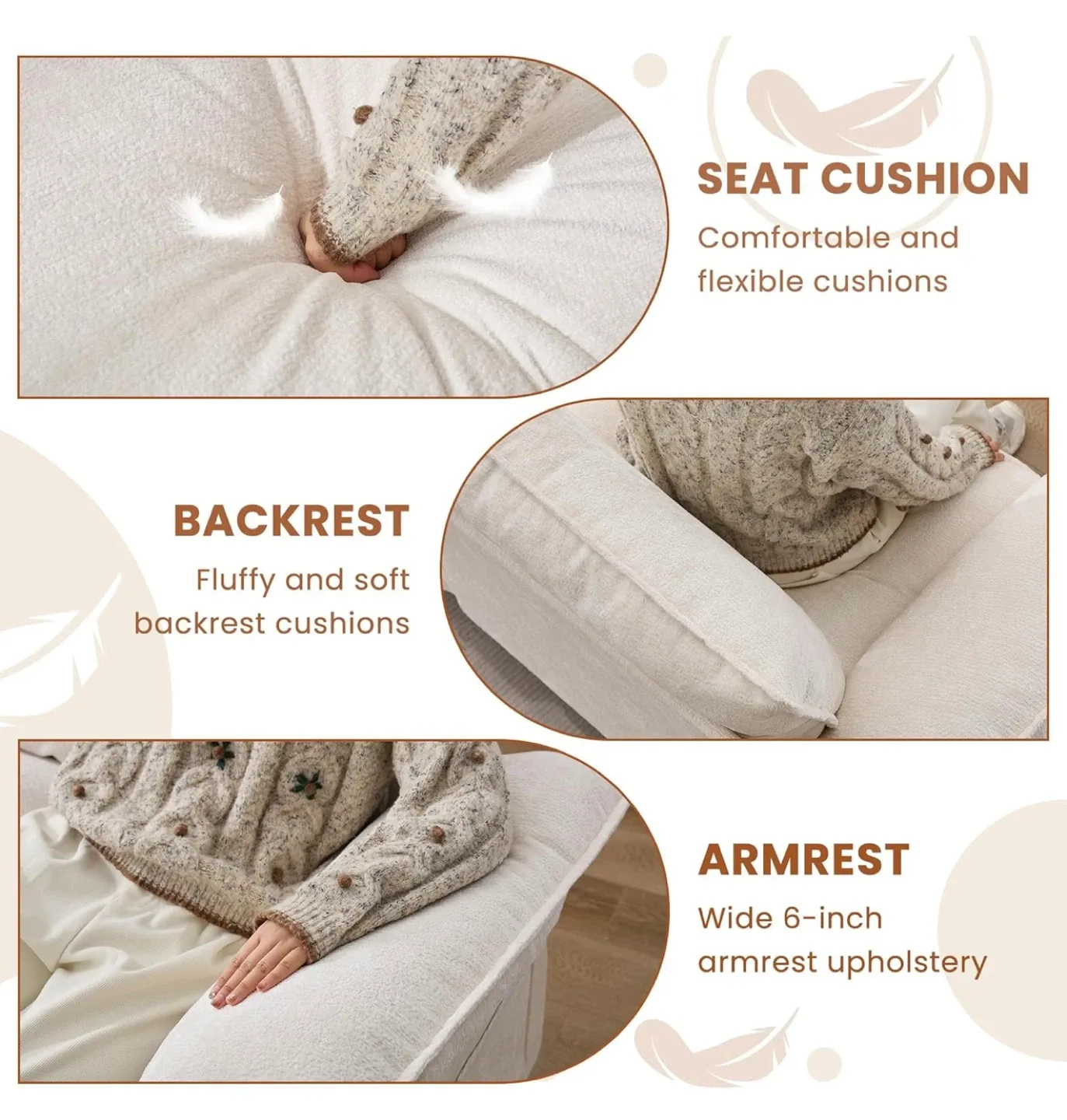 83" Wide Sofa for Small Spaces - Beige image indicator(7)