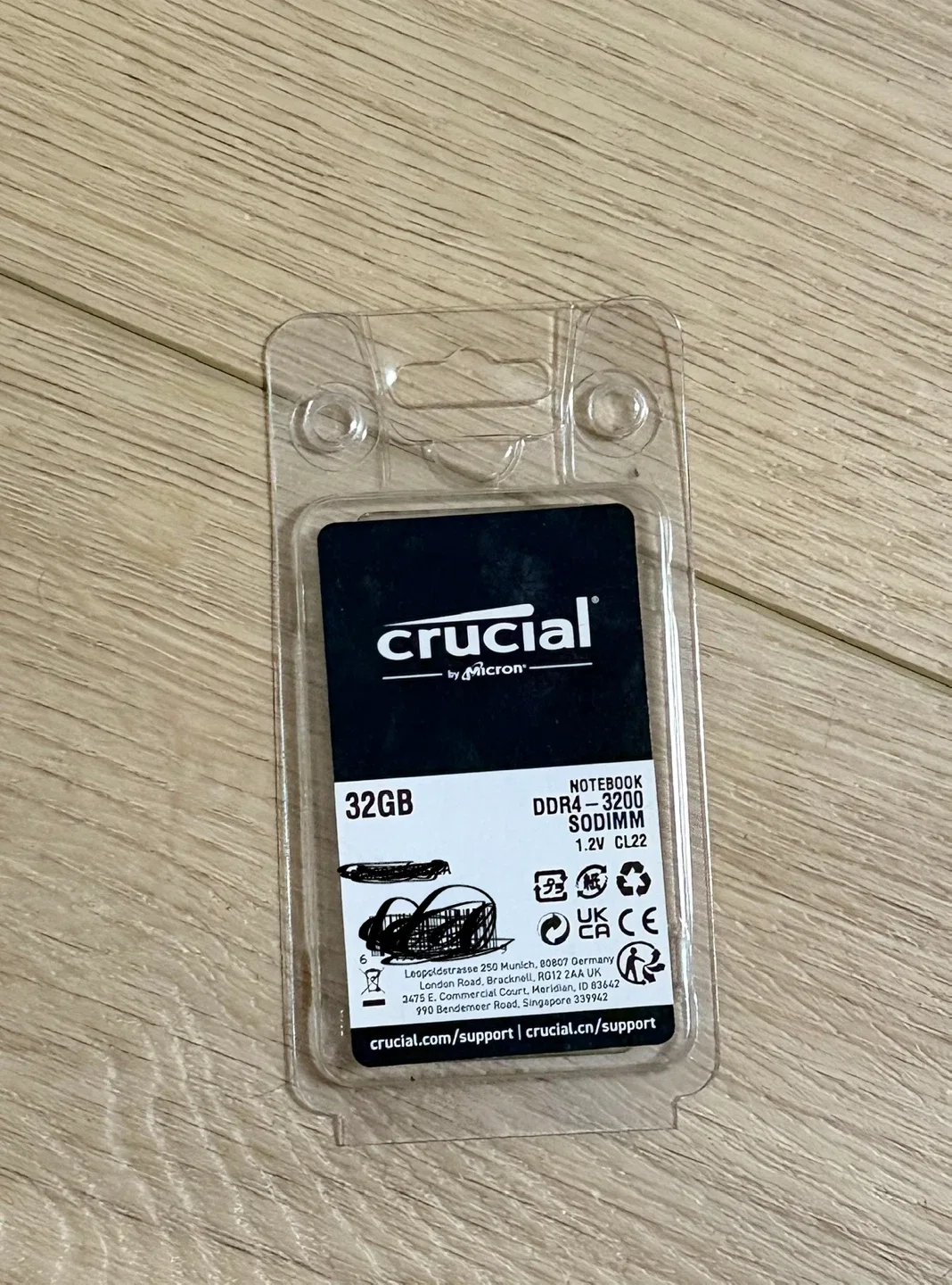 Crucial 32GB DDR4-3200 SODIMM Notebook Memory