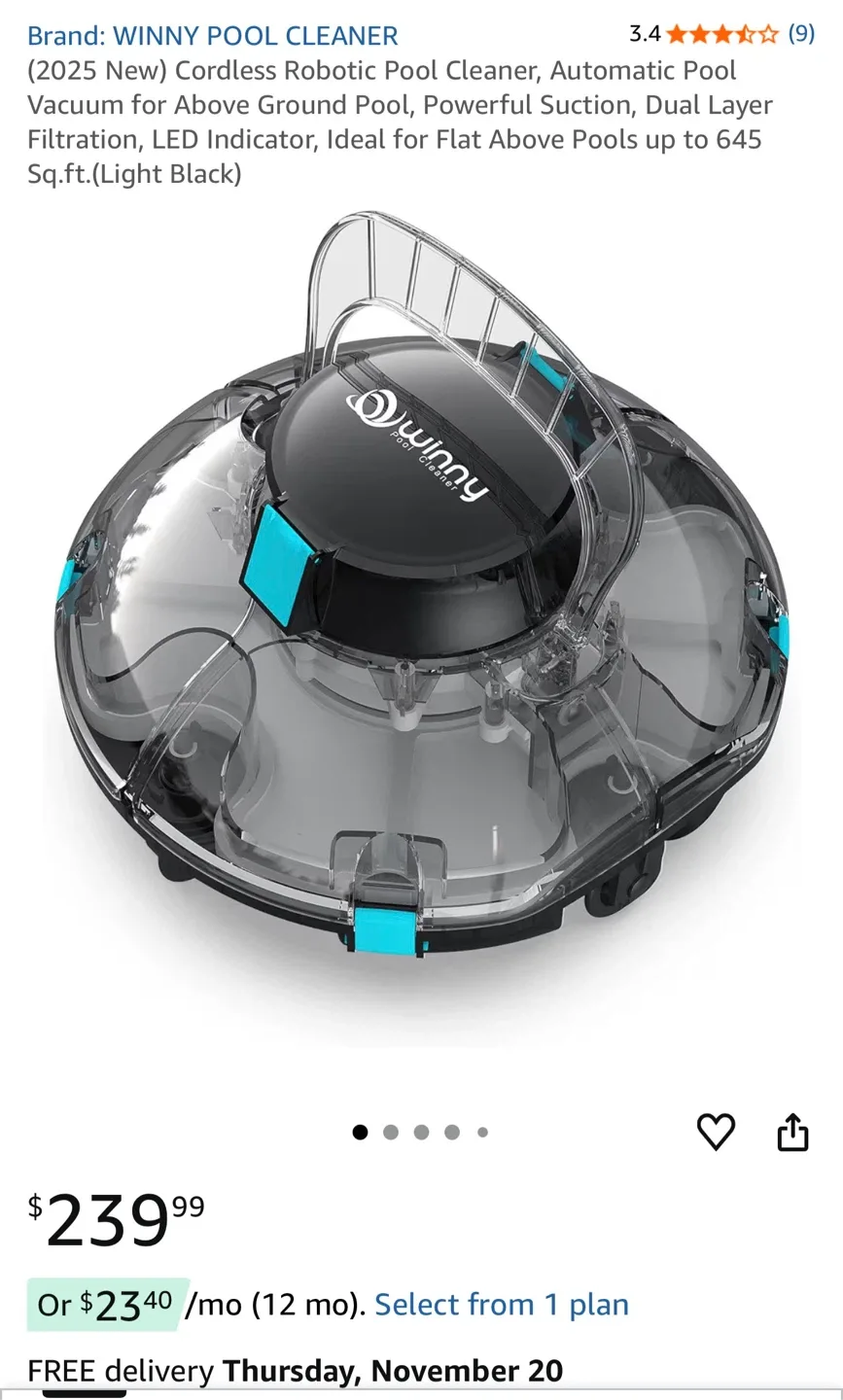 Winny Cordless Robotic Pool Cleaner