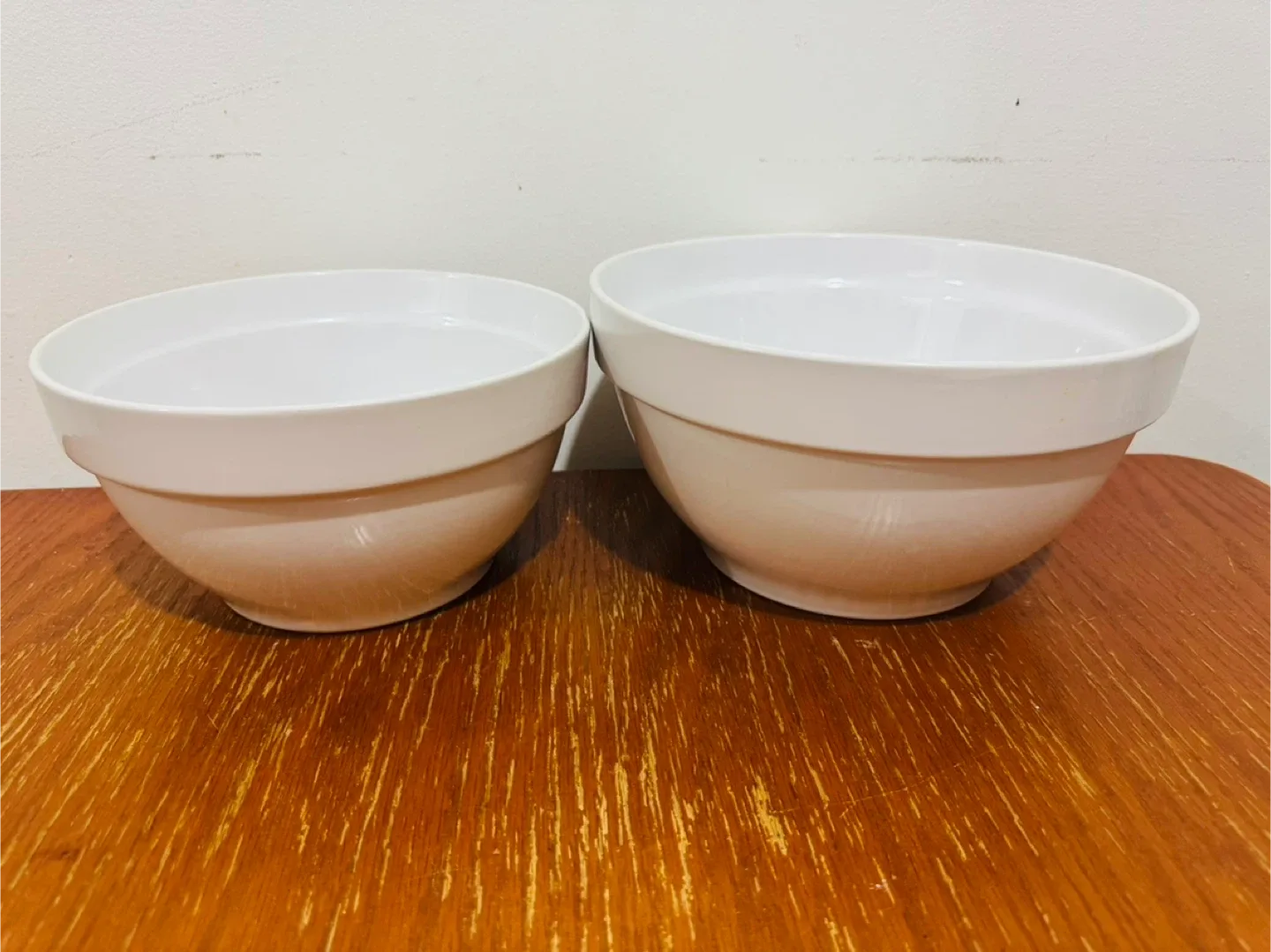 White Plastic Mixing Bowls