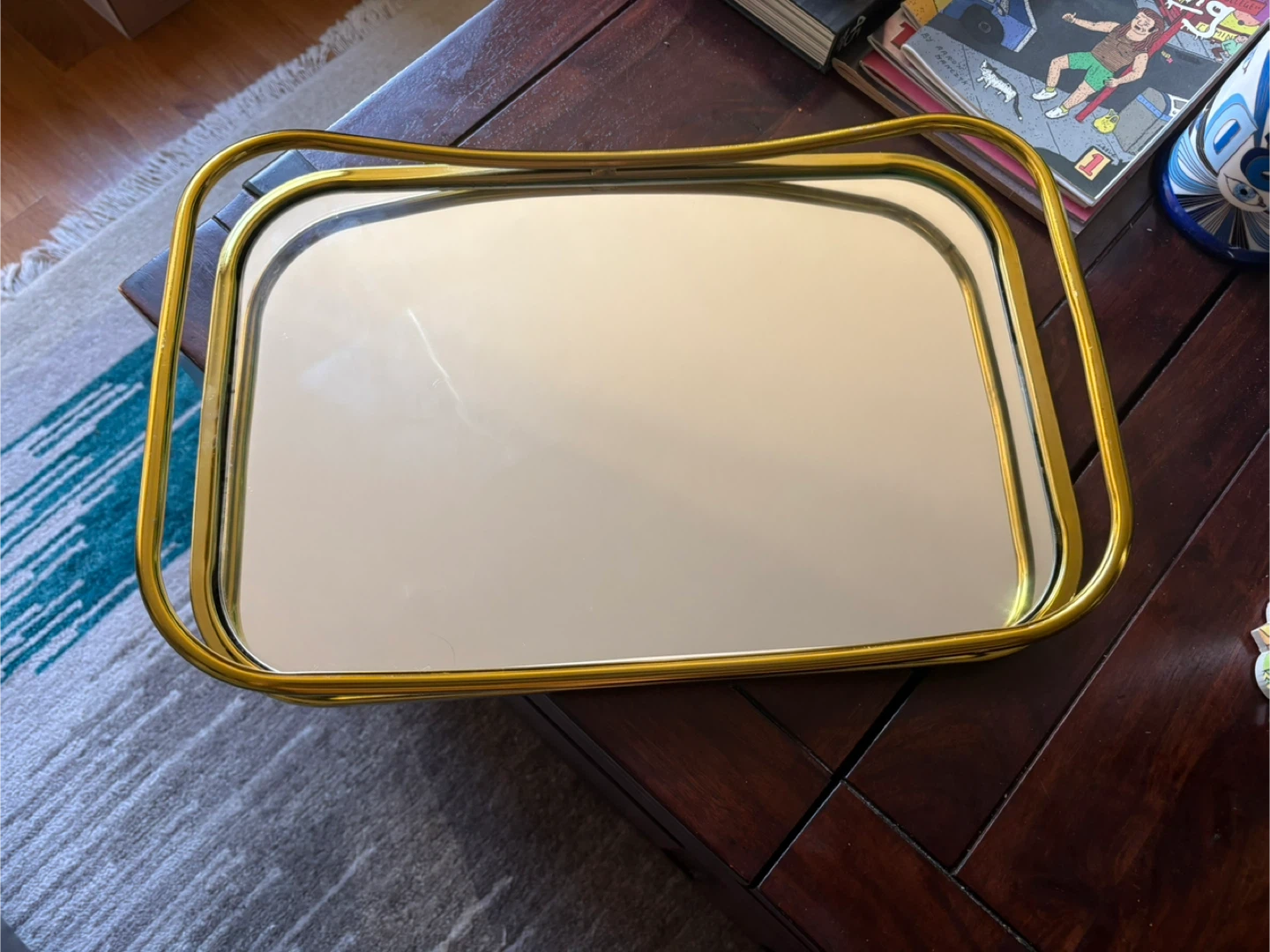 Gold Mirror Tray - photo 2