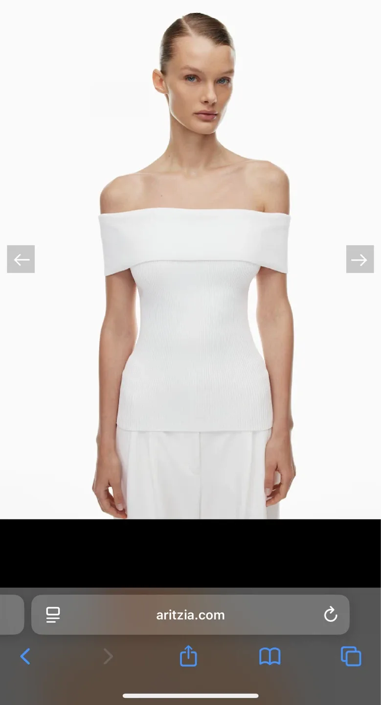 Aritzia Babaton Sculpt Knit Top - White - Size M