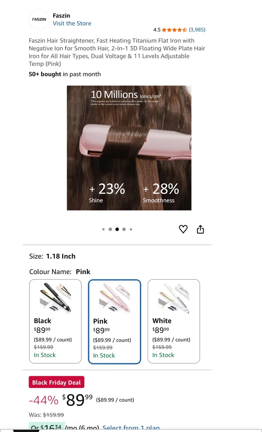 Faszin Hair Straightener - New