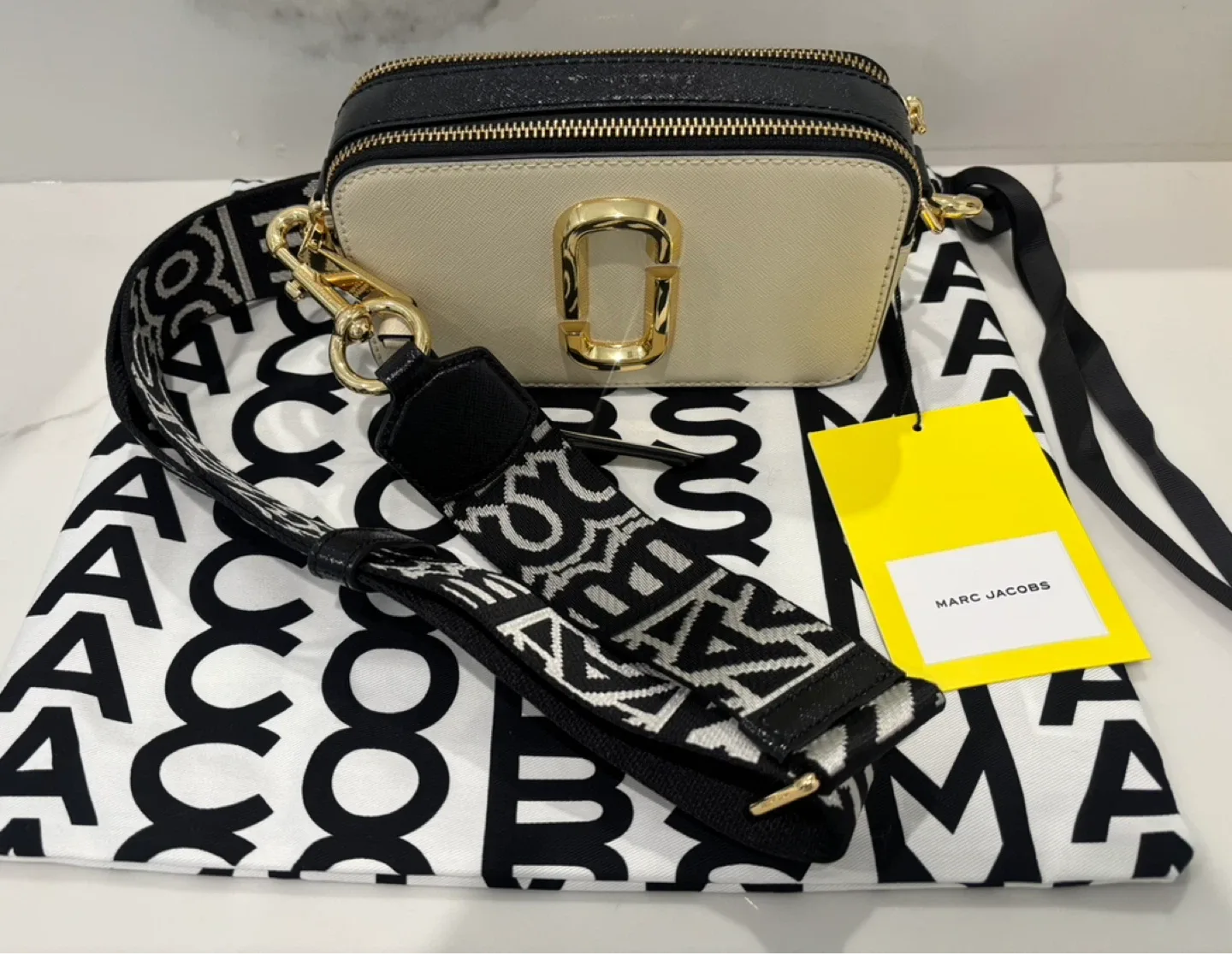 Marc Jacobs Snapshot Crossbody Bag - Black/Beige