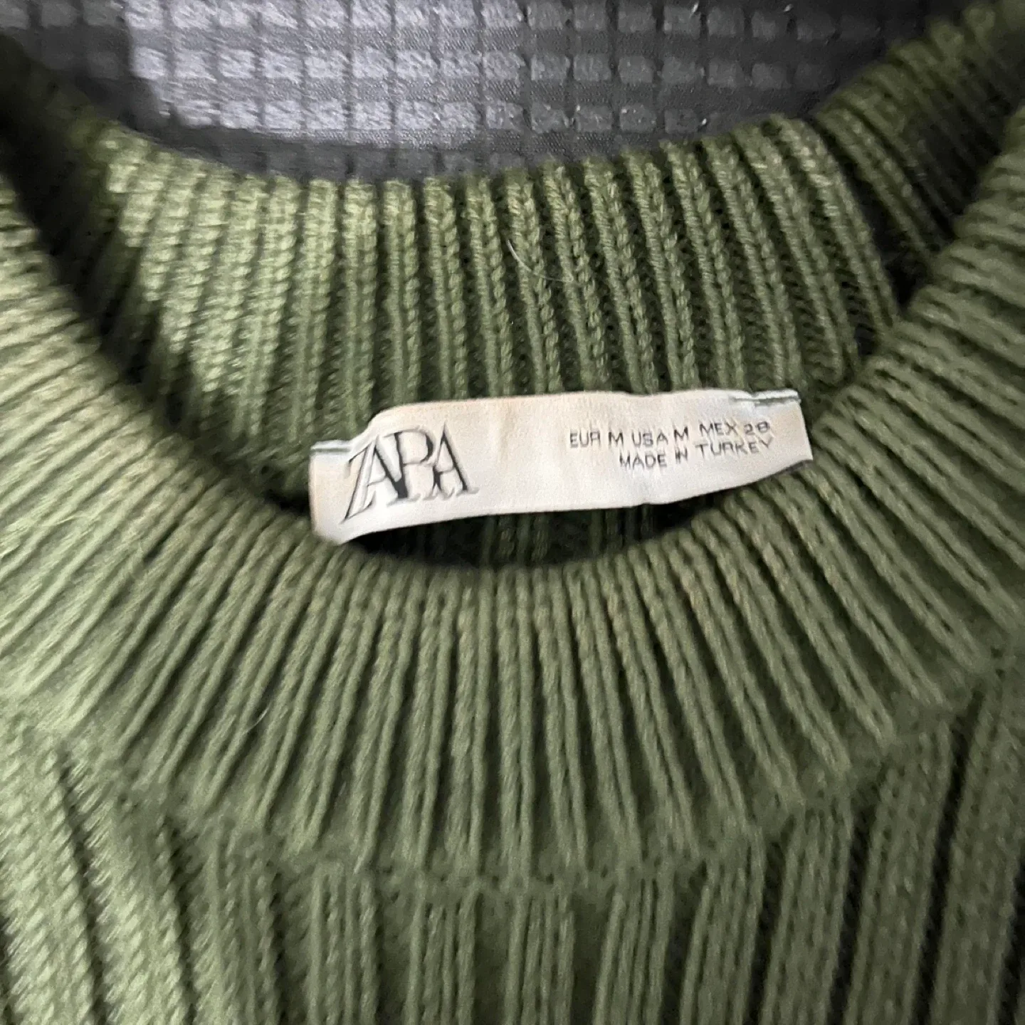 Zara Green Knit Sweater, Size M image indicator(3)