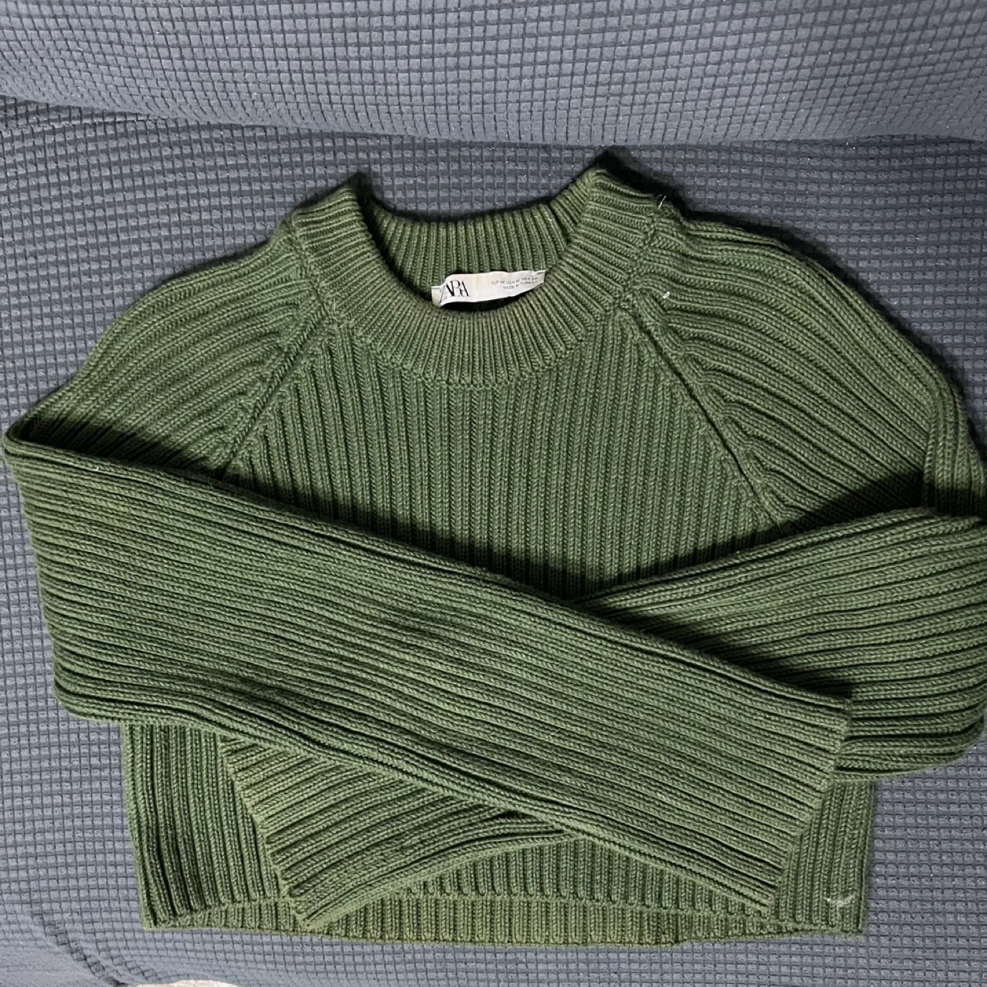 Zara Green Knit Sweater, Size M