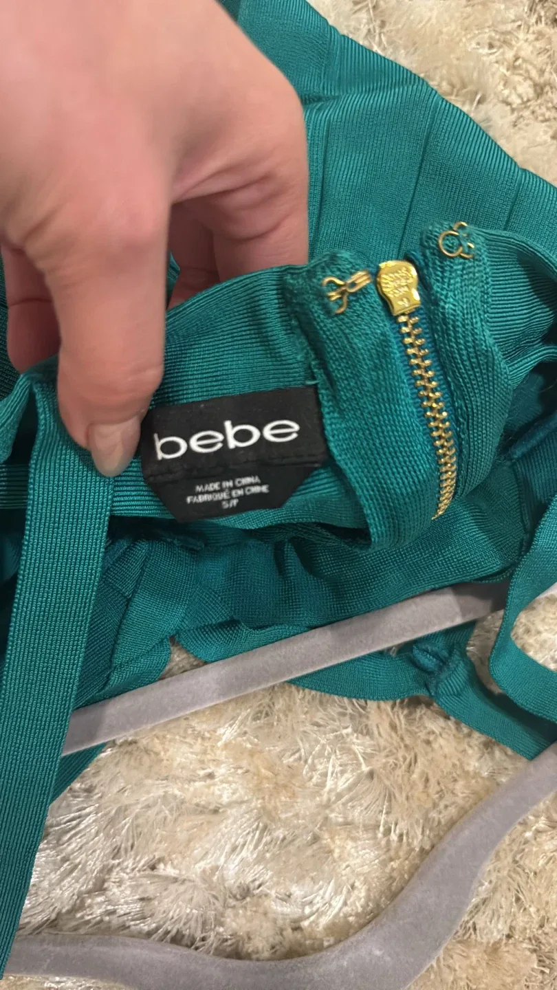 Bebe Emerald Green Bandage Dress Size S/P image indicator(3)
