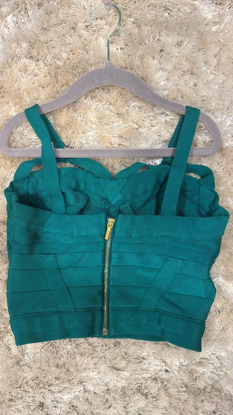 Bebe Emerald Green Bandage Dress Size S/P image indicator(2)