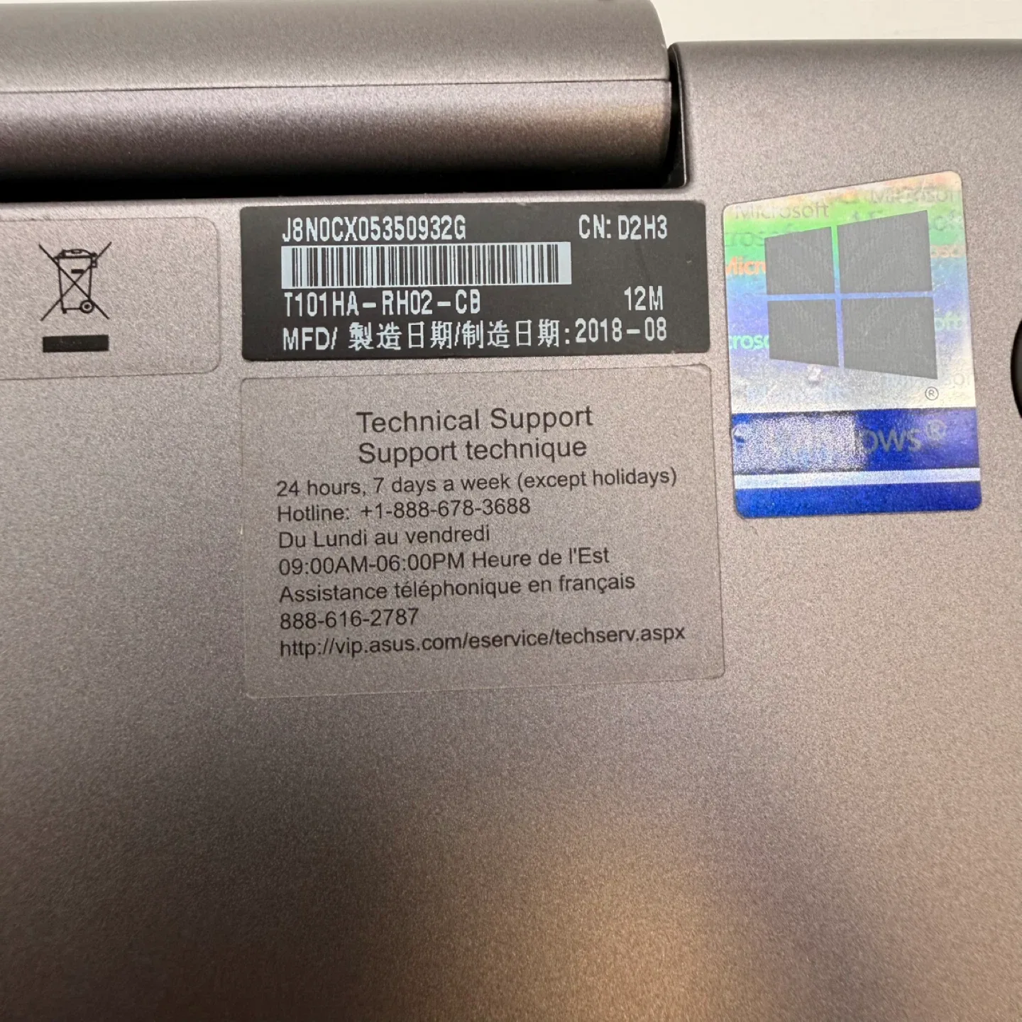 ASUS Transformer T101HA 10.1” 2-in-1 Laptop/Tablet image indicator(5)