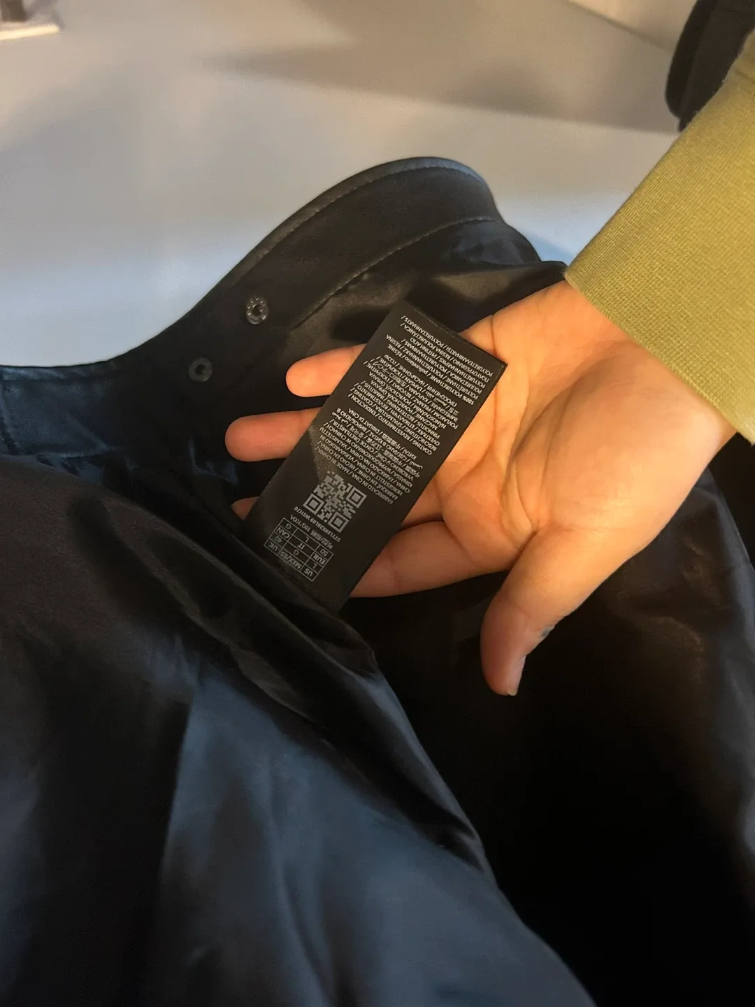 Guess Black & White Faux Leather Jacket - Size L image indicator(6)