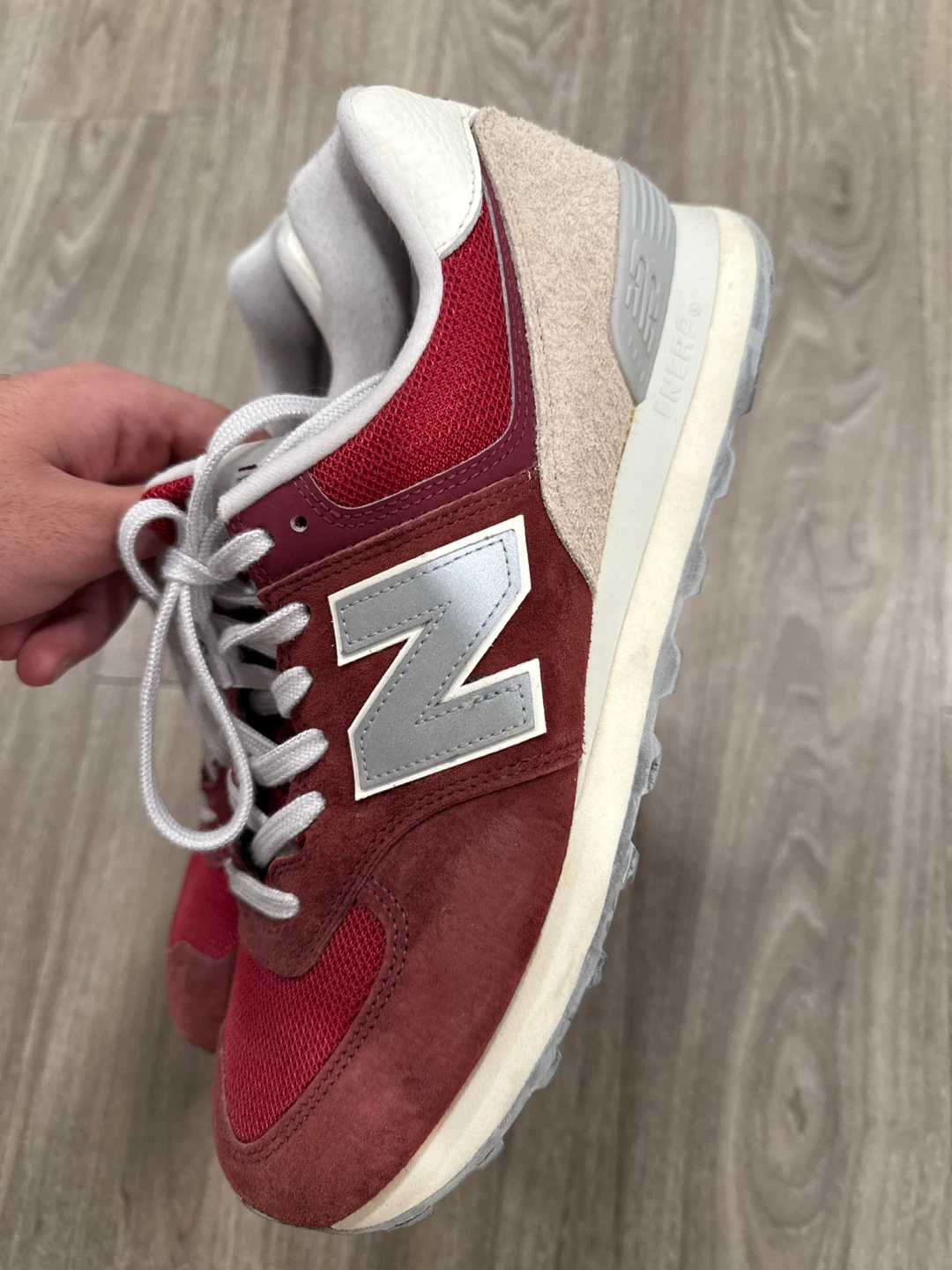 New Balance 574 Burgundy Sneakers
