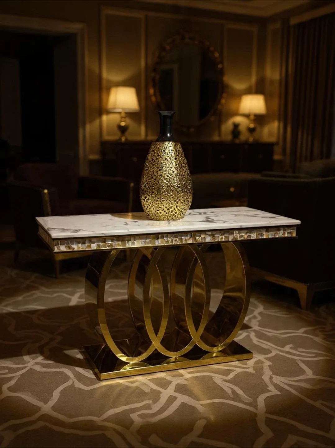 Gold Audi Console table