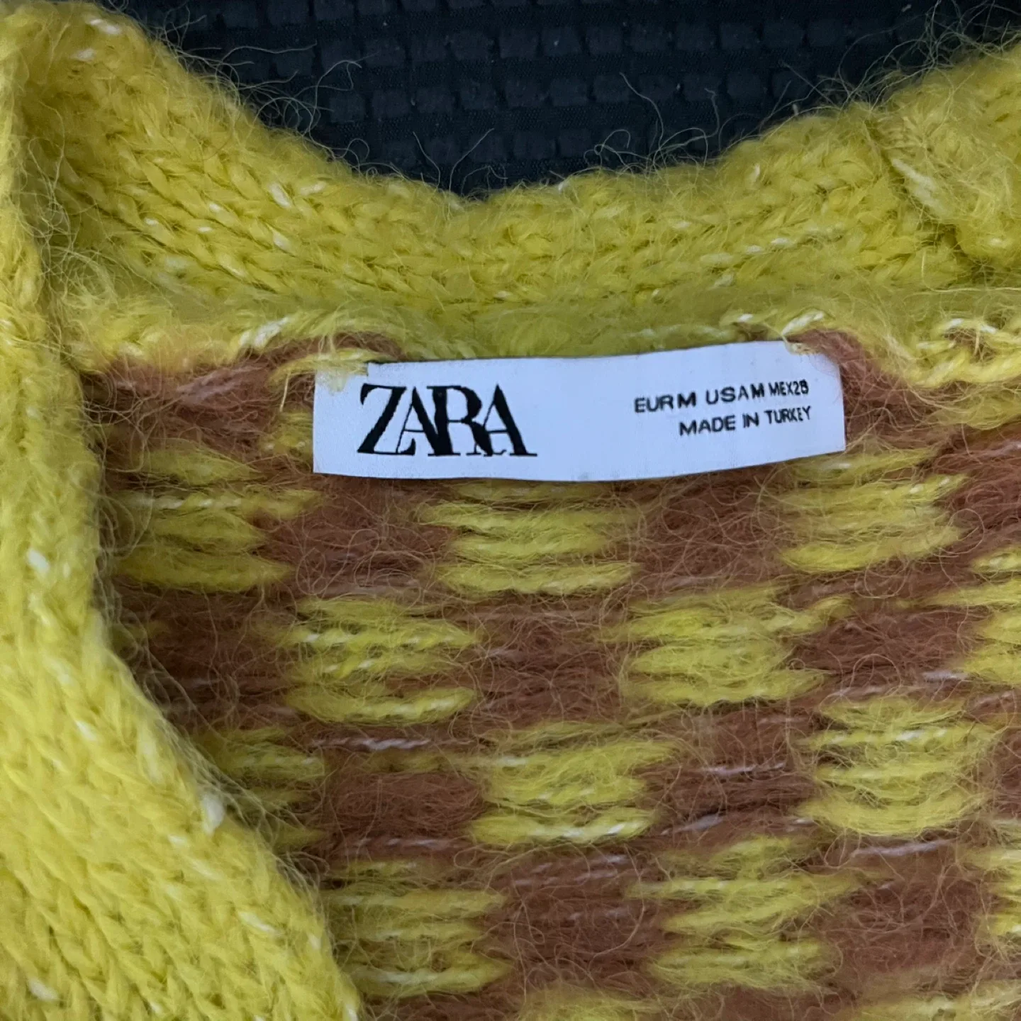 Zara Checkered Knit Cardigan - Size M image indicator(3)