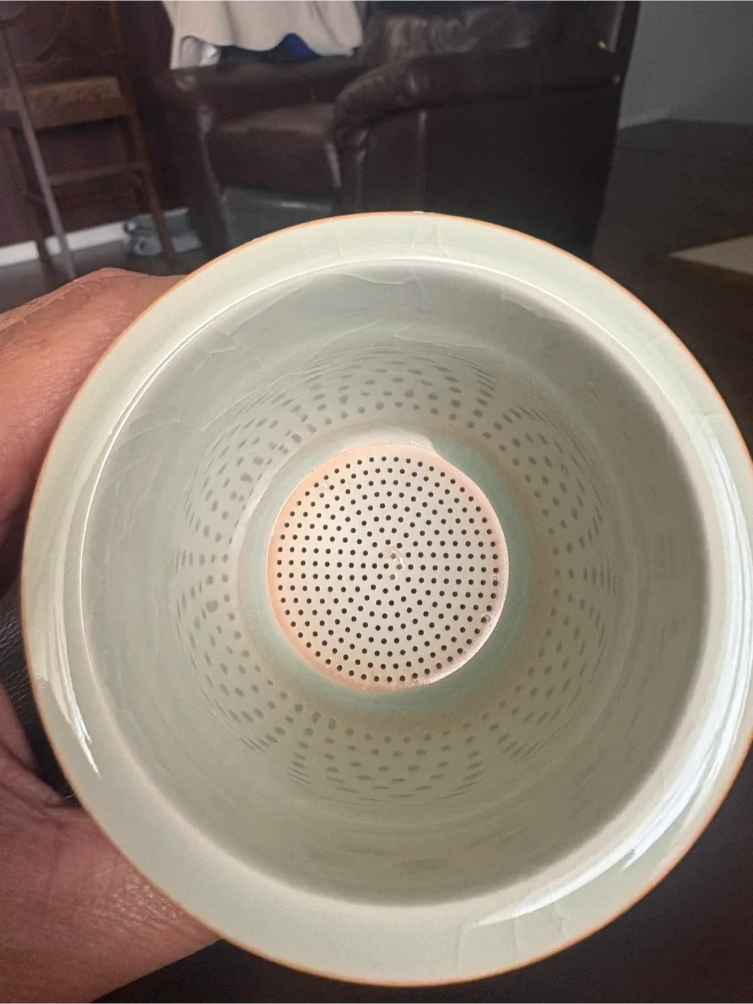 Vintage Ceramic Tea Mug with Infuser image indicator(3)