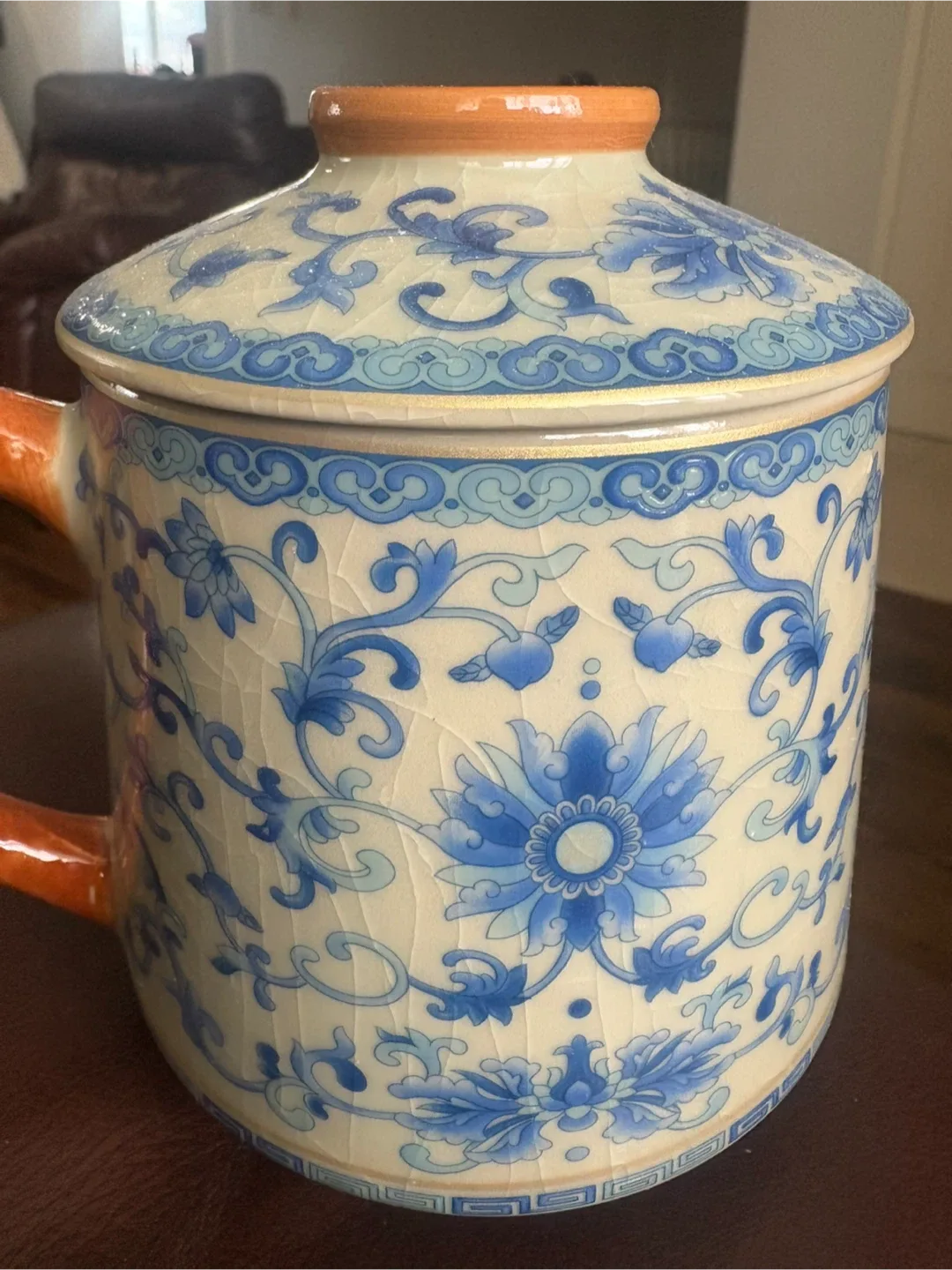 Vintage Ceramic Tea Mug with Infuser image indicator(2)