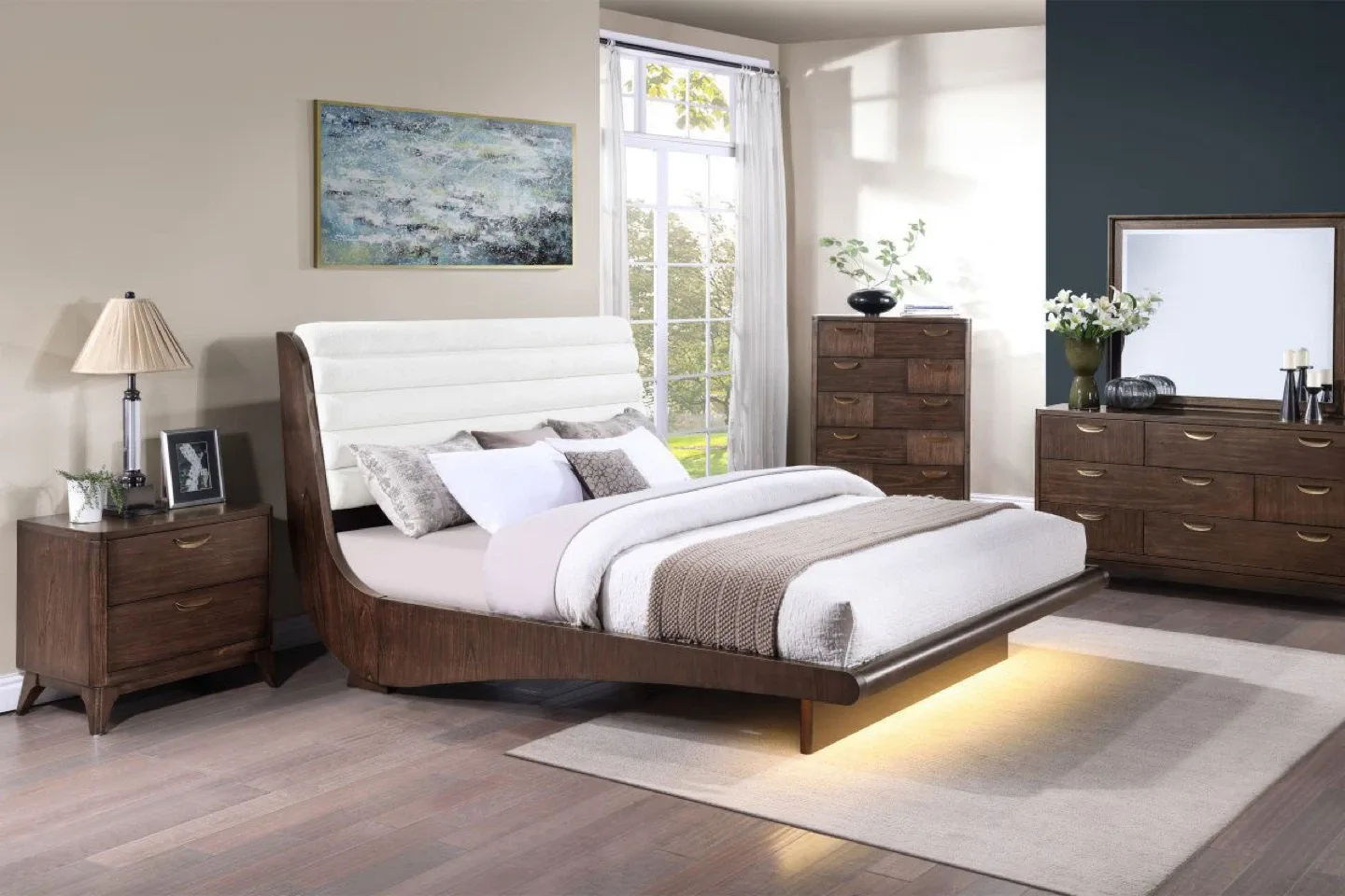 Nobu Bedroom Set - Queen Bed, Dresser & Nightstand