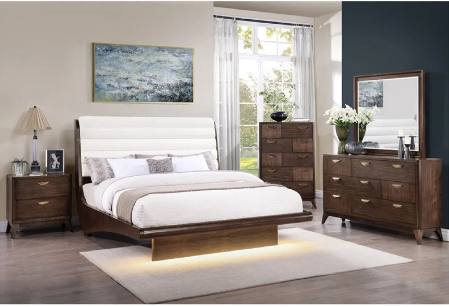Nobu Bedroom Set - Queen Bed, Dresser & Nightstand image indicator(2)