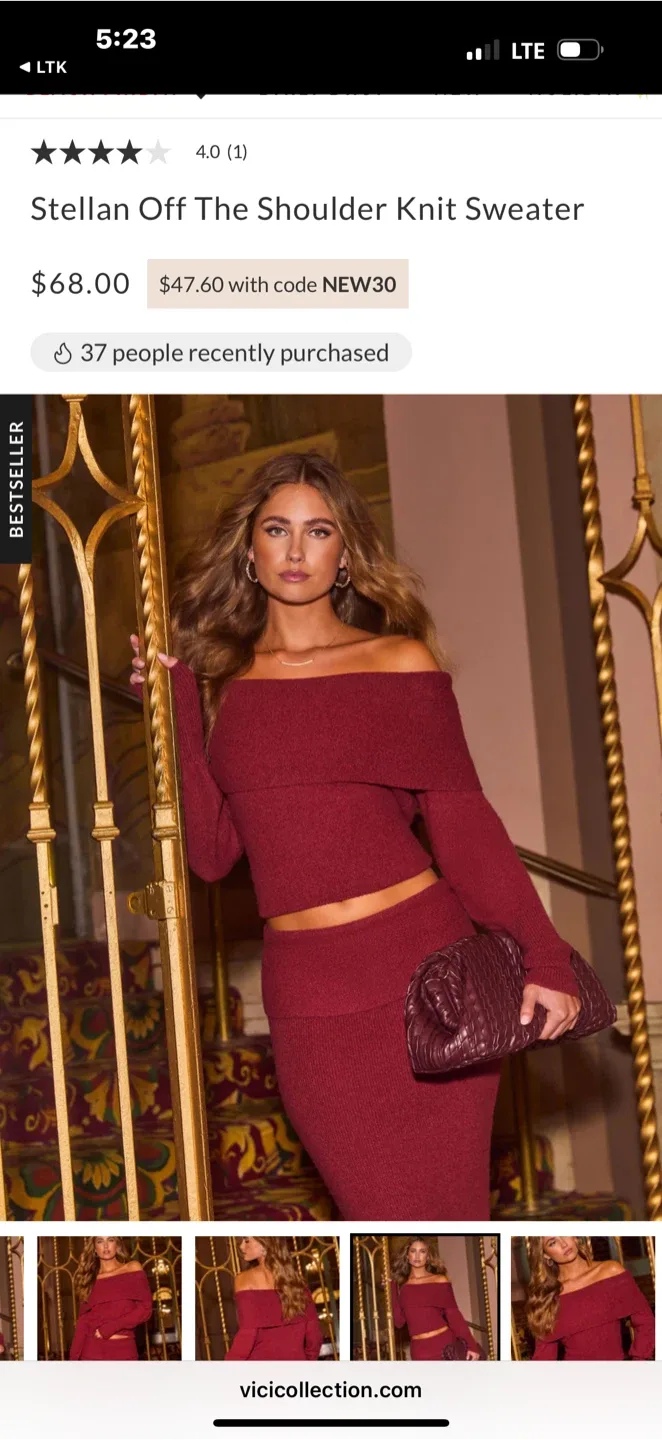 Vici Collection Stellan Knit Red Set image indicator(2)