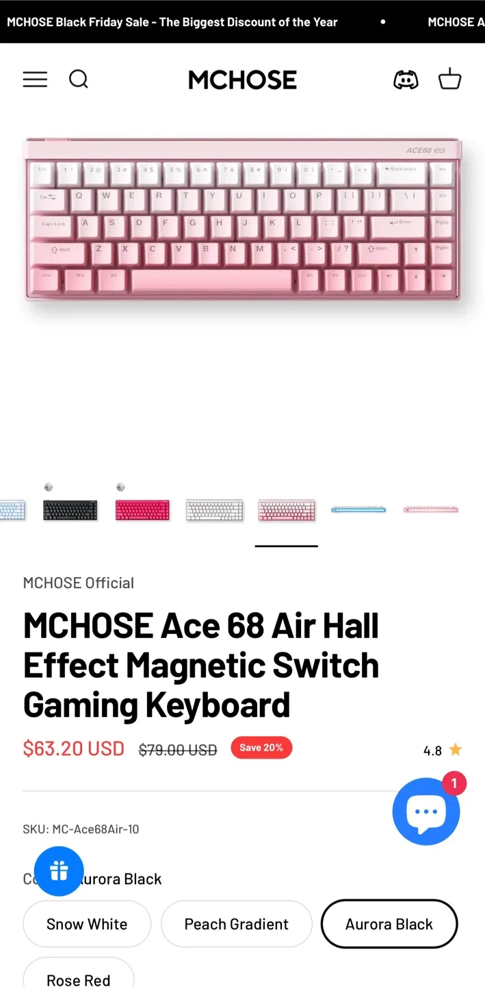 MCHOSE Ace 68 Air Gaming Keyboard