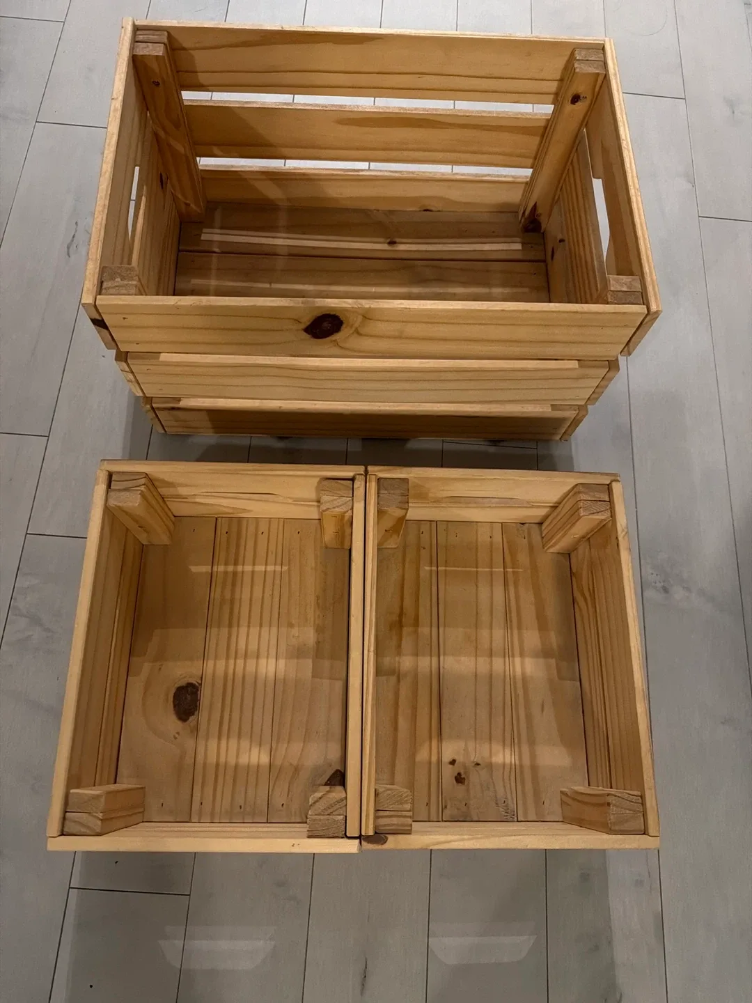 MOVING OUT SALE! IKEA Wooden Storage Crates - Set of 3