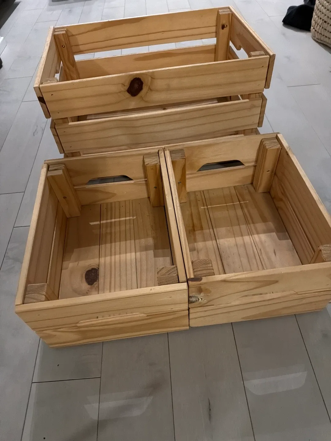 MOVING OUT SALE! IKEA Wooden Storage Crates - Set of 3 image indicator(8)