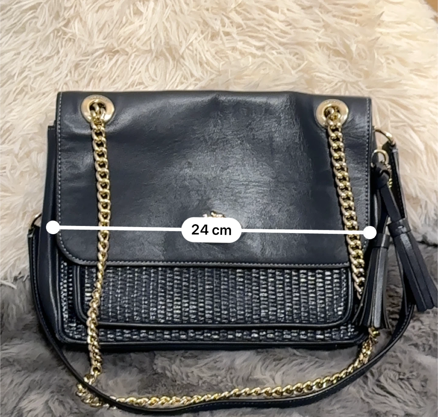 Coach Navy Leather Chain Shoulder Bag - photo 2