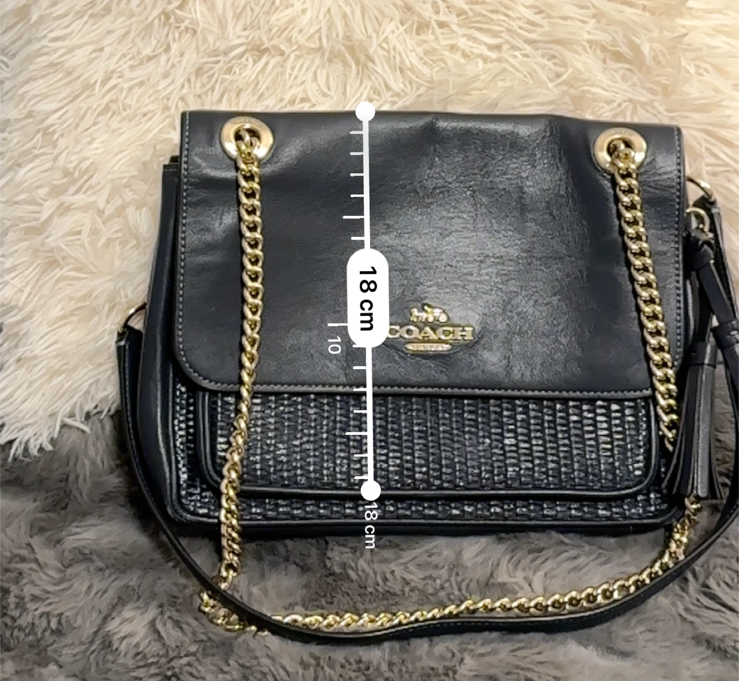 Coach Navy Leather Chain Shoulder Bag - photo 3