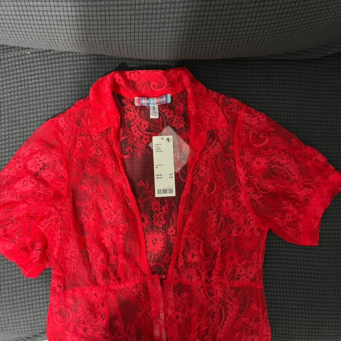 Urban Outfitters Red Lace Top - Size M image indicator(2)