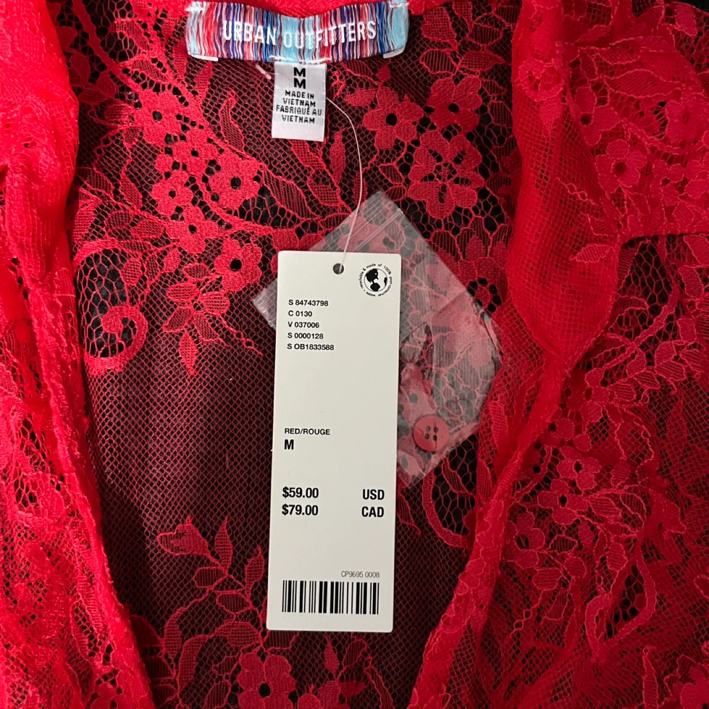 Urban Outfitters Red Lace Top - Size M image indicator(3)