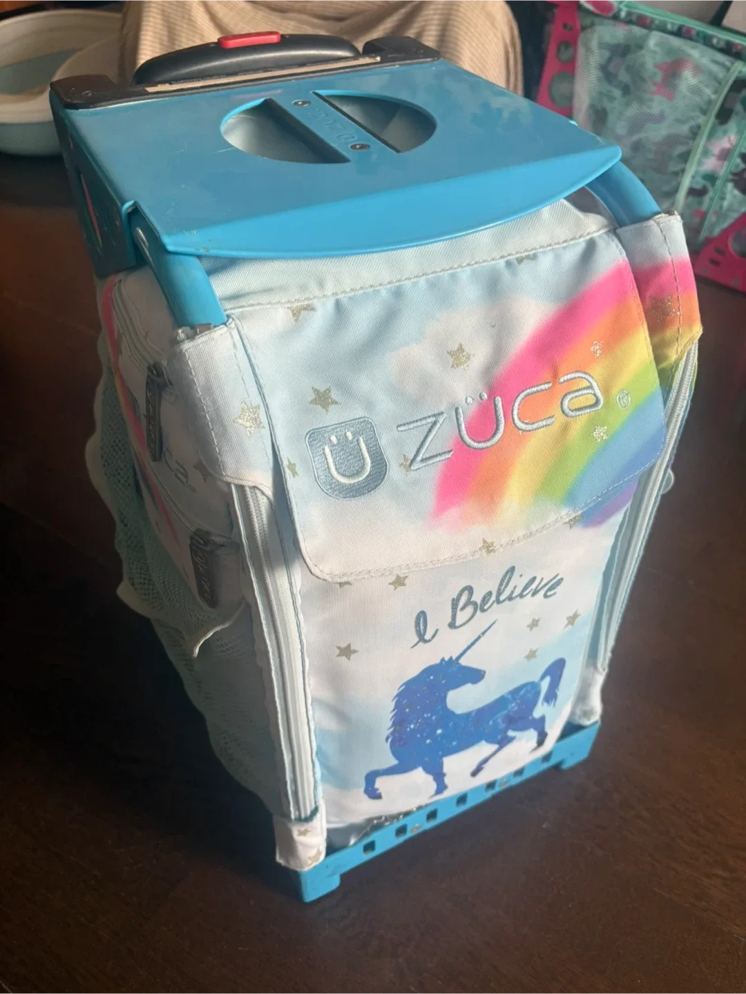 Zuca 'I Believe' Unicorn Rolling Backpack image indicator(3)