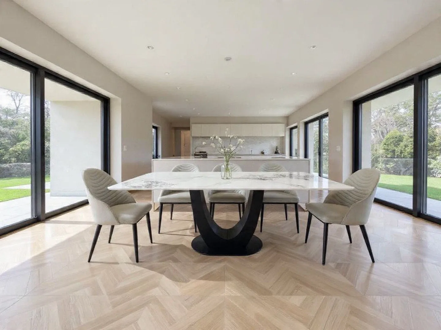 Janice Table & 4 Chairs - Modern Design