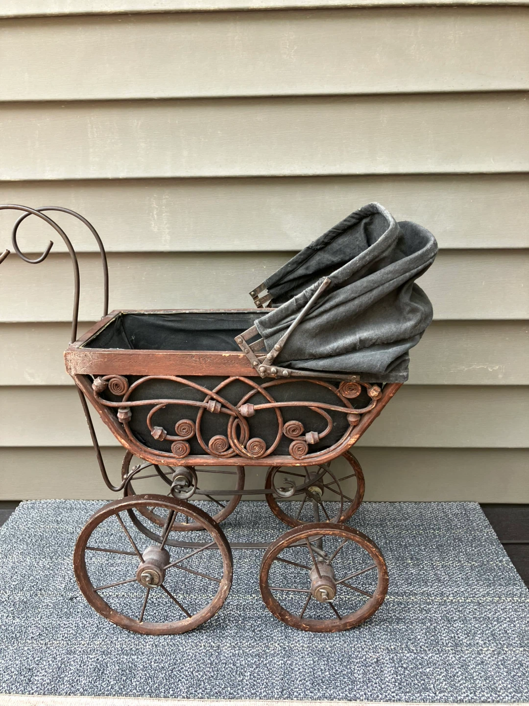 Antique Baby Doll Stroller - Brown/Black - photo 3