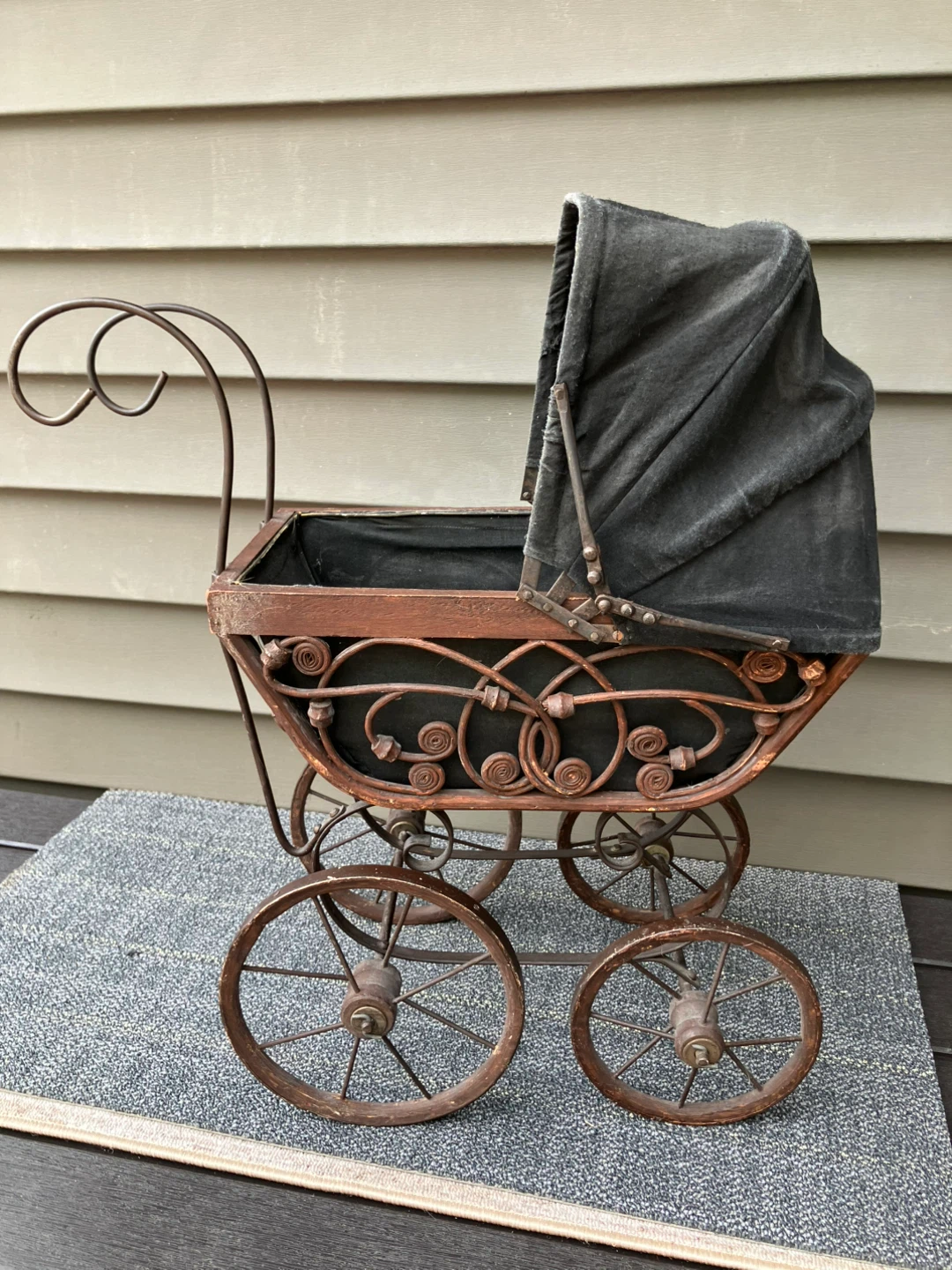 Antique Baby Doll Stroller - Brown/Black - photo 4