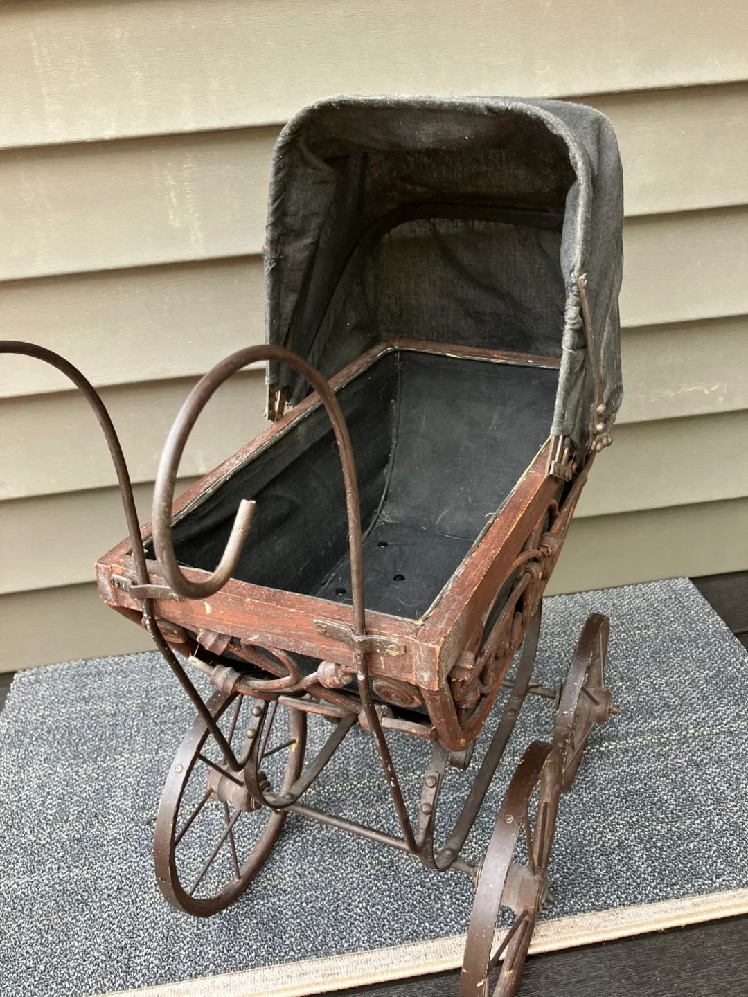 Antique Baby Doll Stroller - Brown/Black image indicator(6)