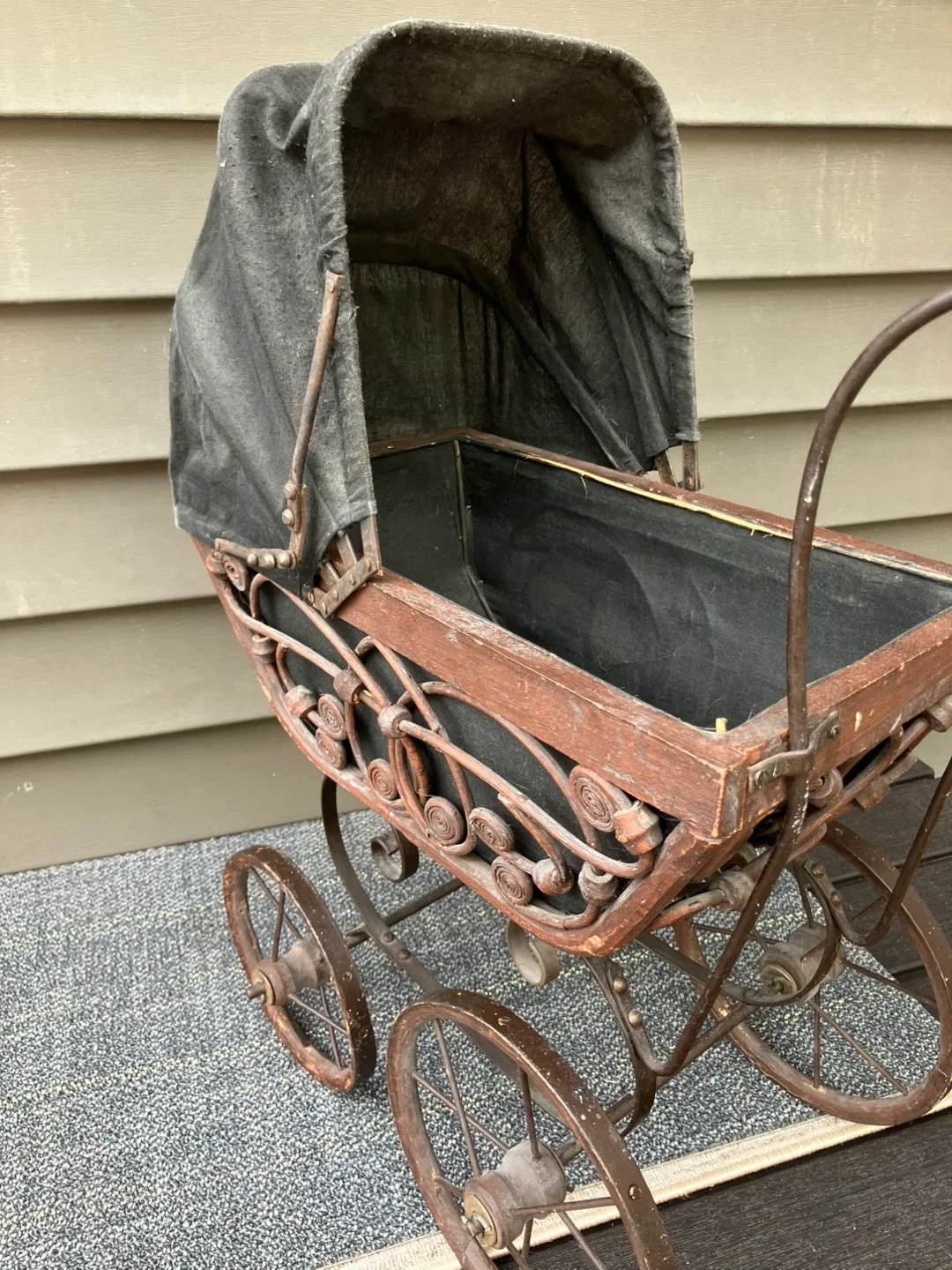 Antique Baby Doll Stroller - Brown/Black image indicator(5)