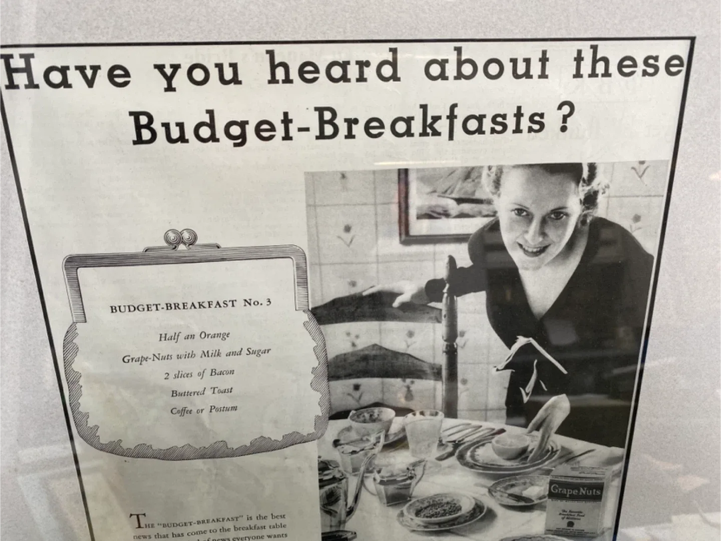 Vintage Framed Grape-Nuts Advertisement image indicator(2)