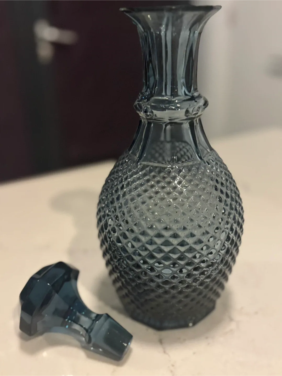 Bundle of Blue Glass Vases Bowls Decanters (NEW) image indicator(5)