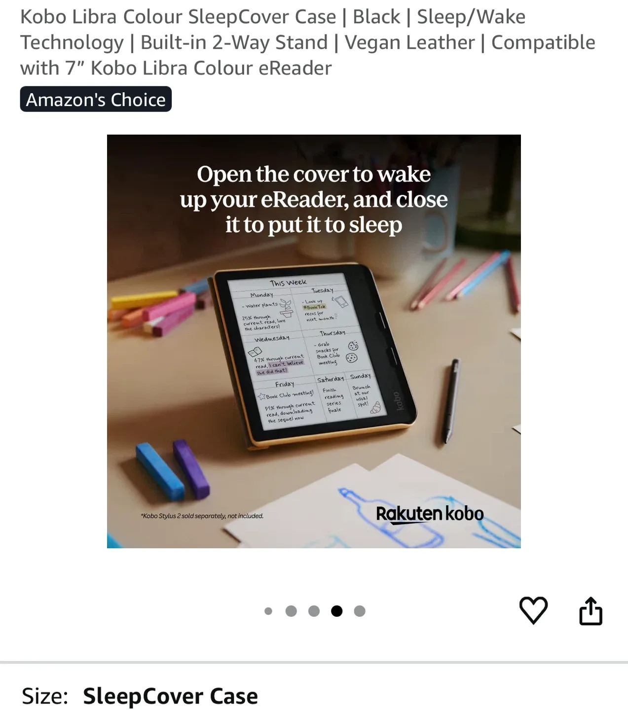 Kobo Libra Colour SleepCover Case - Black image indicator(3)