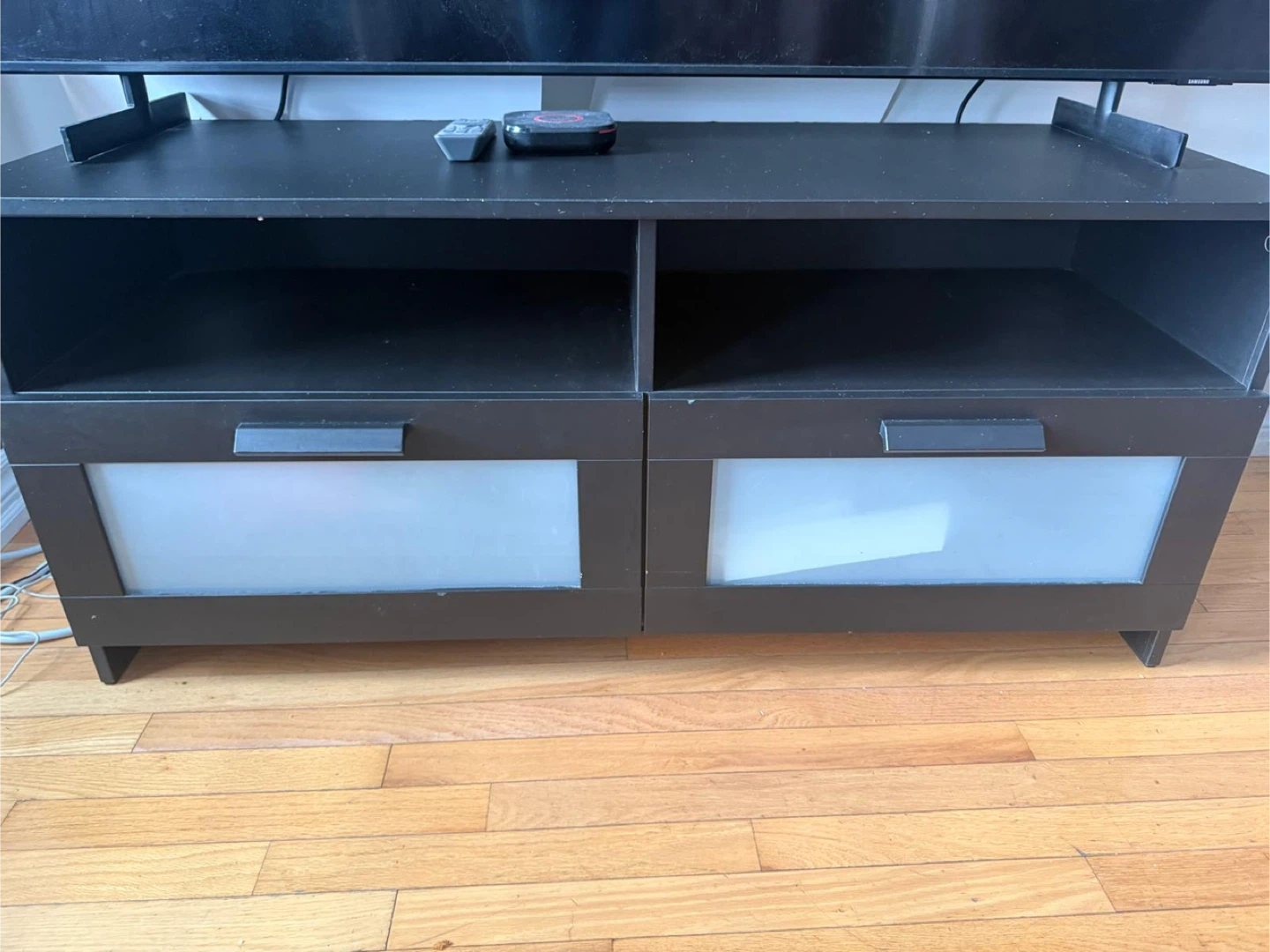 Black TV Stand with Drawers