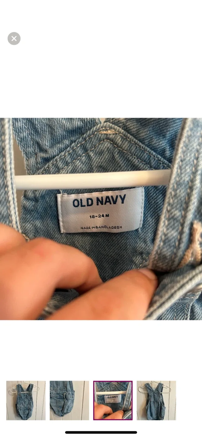 Old Navy Denim Bubble Romper 18-24M image indicator(3)